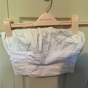 Ruffle bandeau white top size small